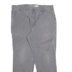 CARHARTT Mens Relaxed Grey Cotton Blend Zip Trousers W38 L30 Workwear Casual