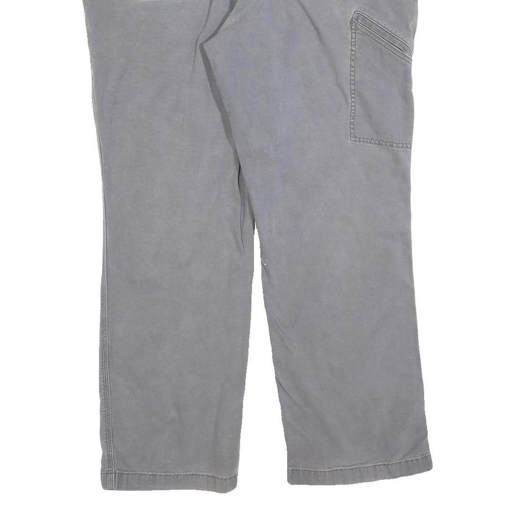 CARHARTT Mens Relaxed Grey Cotton Blend Zip Trousers W38 L30 Workwear Casual