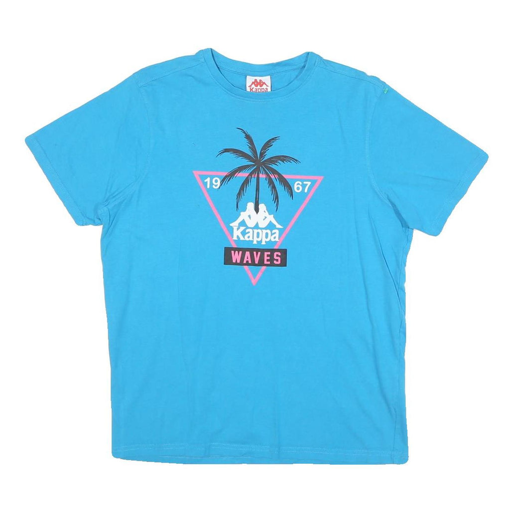 KAPPA Mens Blue Waves Graphic T-Shirt M Short Sleeve Crew Neck Casual