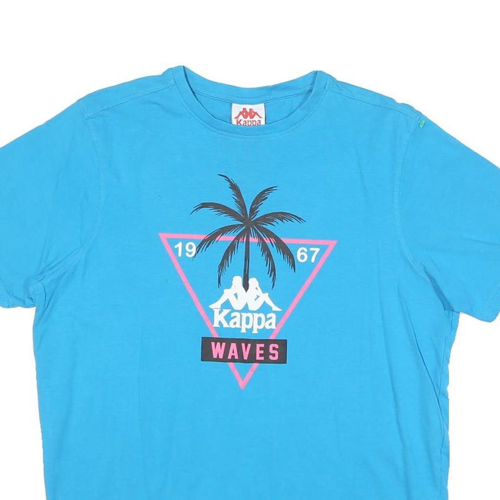 KAPPA Mens Blue Waves Graphic T-Shirt M Short Sleeve Crew Neck Casual