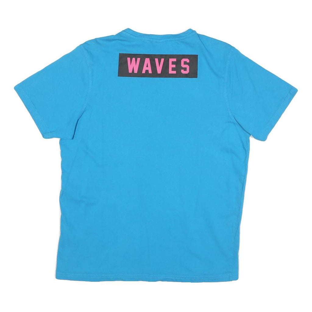 KAPPA Mens Blue Waves Graphic T-Shirt M Short Sleeve Crew Neck Casual