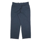 DICKIES Mens Relaxed Navy Blue Straight Leg Trousers W36 L29 Durable Workwear