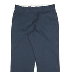 DICKIES Mens Relaxed Navy Blue Straight Leg Trousers W36 L29 Durable Workwear