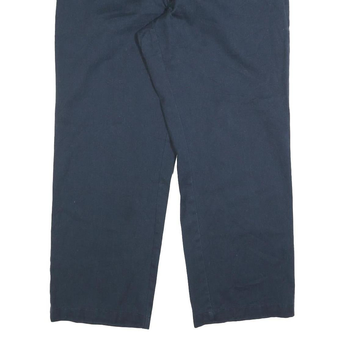 DICKIES Mens Relaxed Navy Blue Straight Leg Trousers W36 L29 Durable Workwear