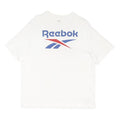 REEBOK Mens White L Cotton Blend Short Sleeve Crew Neck Logo T-Shirt