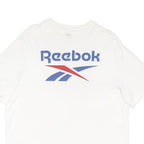 REEBOK Mens White L Cotton Blend Short Sleeve Crew Neck Logo T-Shirt