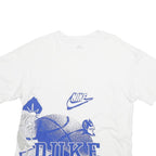 NIKE Mens White Duke Blue Devils Graphic T-Shirt L Short Sleeve Crew Neck