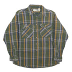 FIELDMASTER Mens Green & Yellow Check Shirt L Cotton Blend Workwear Button
