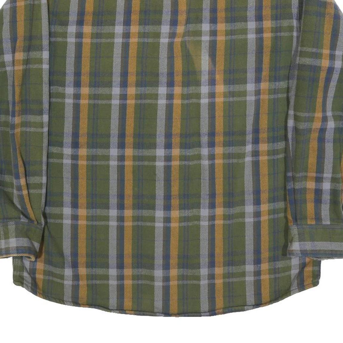 FIELDMASTER Mens Green & Yellow Check Shirt L Cotton Blend Workwear Button