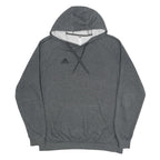 ADIDAS Mens Grey Hoodie L Cotton Blend Pullover Sports Casual