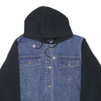 COMPANIE DE CALIFORNIE Girls Blue & Black Denim Hoodie L Cotton Blend Casual