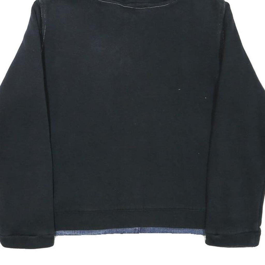 COMPANIE DE CALIFORNIE Girls Blue & Black Denim Hoodie L Cotton Blend Casual