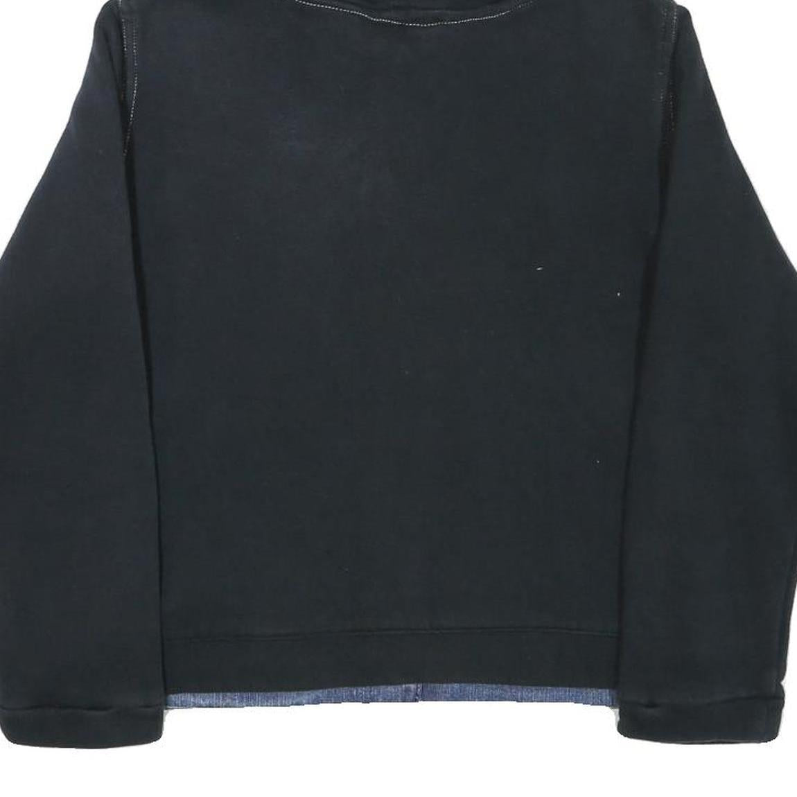 COMPANIE DE CALIFORNIE Girls Blue & Black Denim Hoodie L Cotton Blend Casual