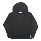 ADIDAS Womens Black Cotton Blend Hoodie UK 6 Three Stripe Ribbed Cuffs Casual