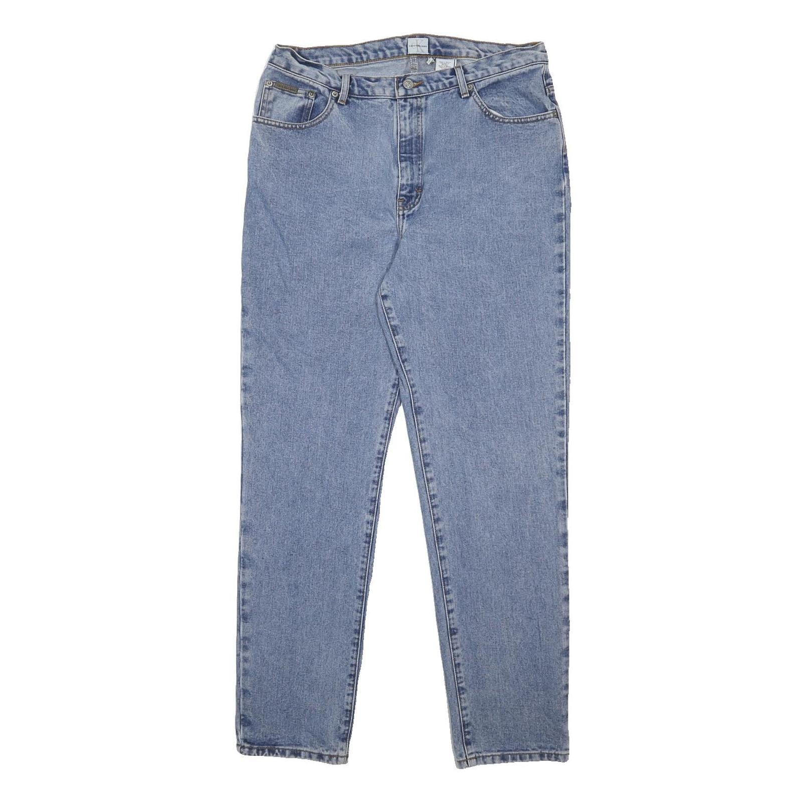 CALVIN KLEIN JEANS Womens Jeans Blue Regular Straight Denim Light W32 L31 Zip