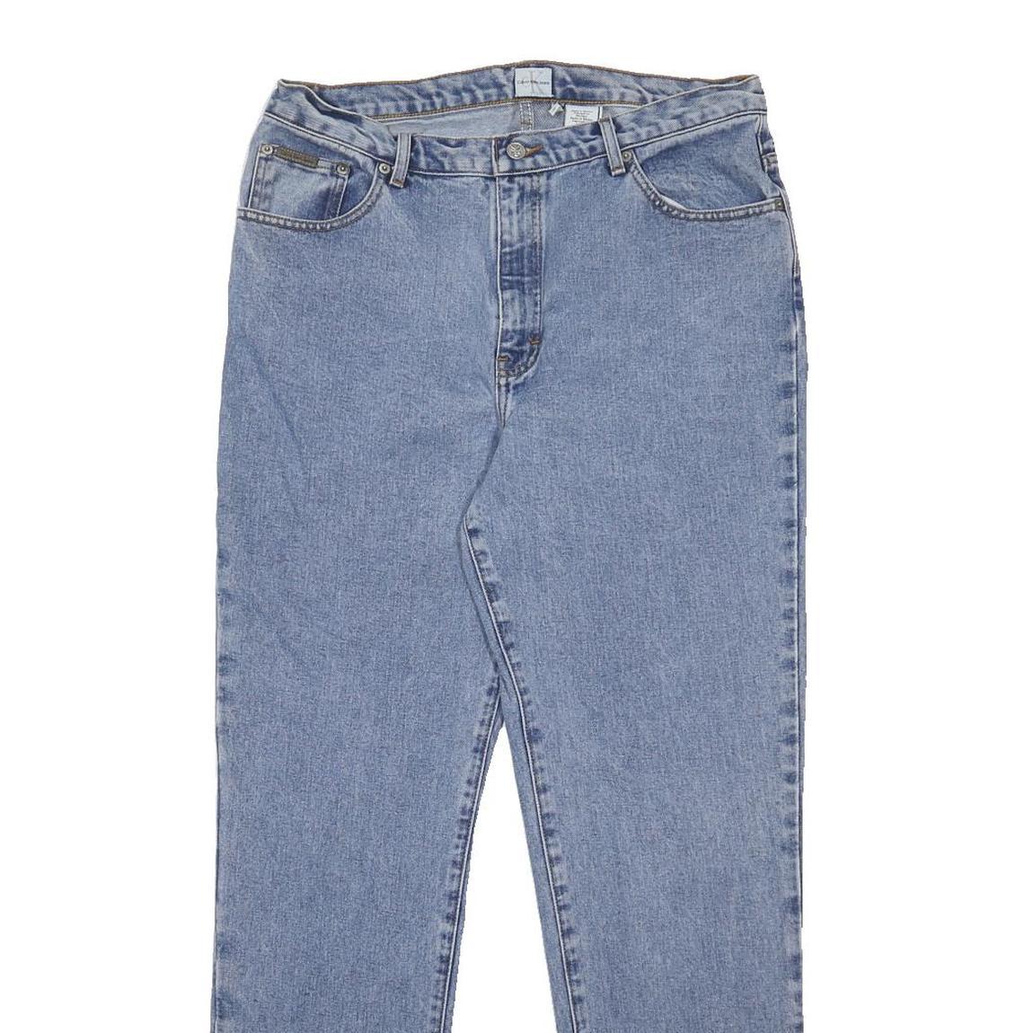 CALVIN KLEIN JEANS Womens Jeans Blue Regular Straight Denim Light W32 L31 Zip