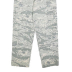 Womens Regular Fit Grey Camouflage Cotton Blend Button Cargo Trousers W34 L29