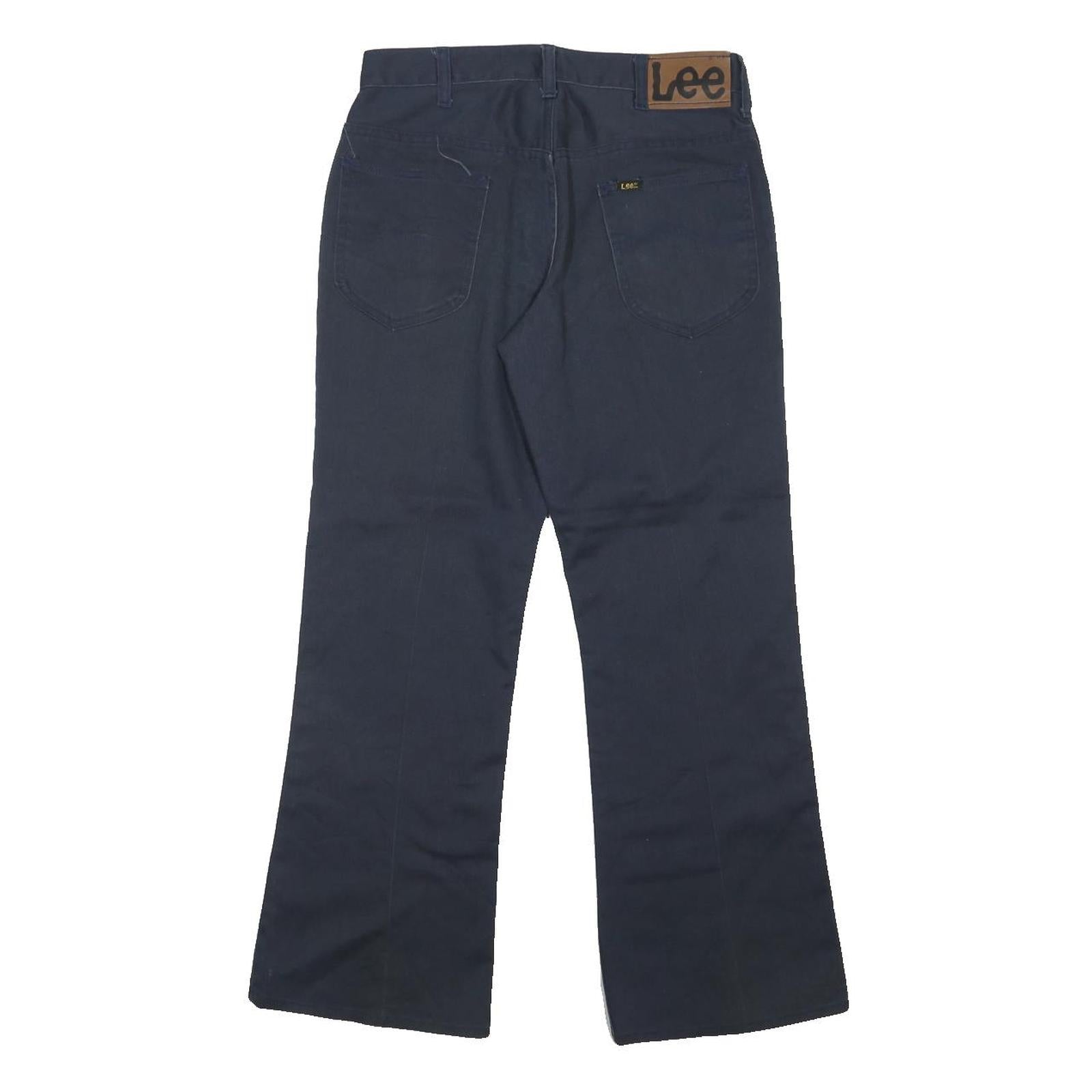 LEE Womens Regular Navy Blue Button Cotton Blend Jeans W30 L28 Classic Straight