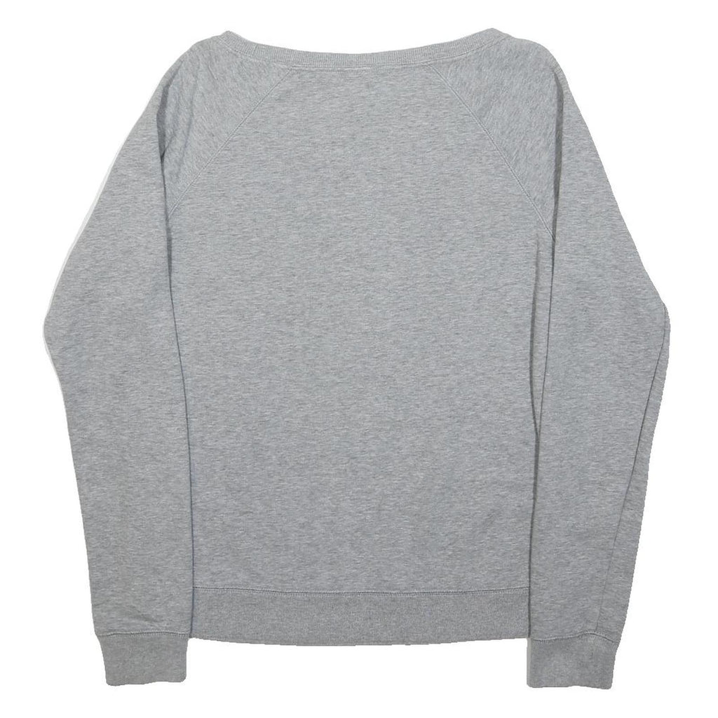 NIKE Womens Grey Sweatshirt Crew Neck S Cotton Blend Logo Print Casual