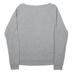 NIKE Womens Grey Sweatshirt Crew Neck S Cotton Blend Logo Print Casual