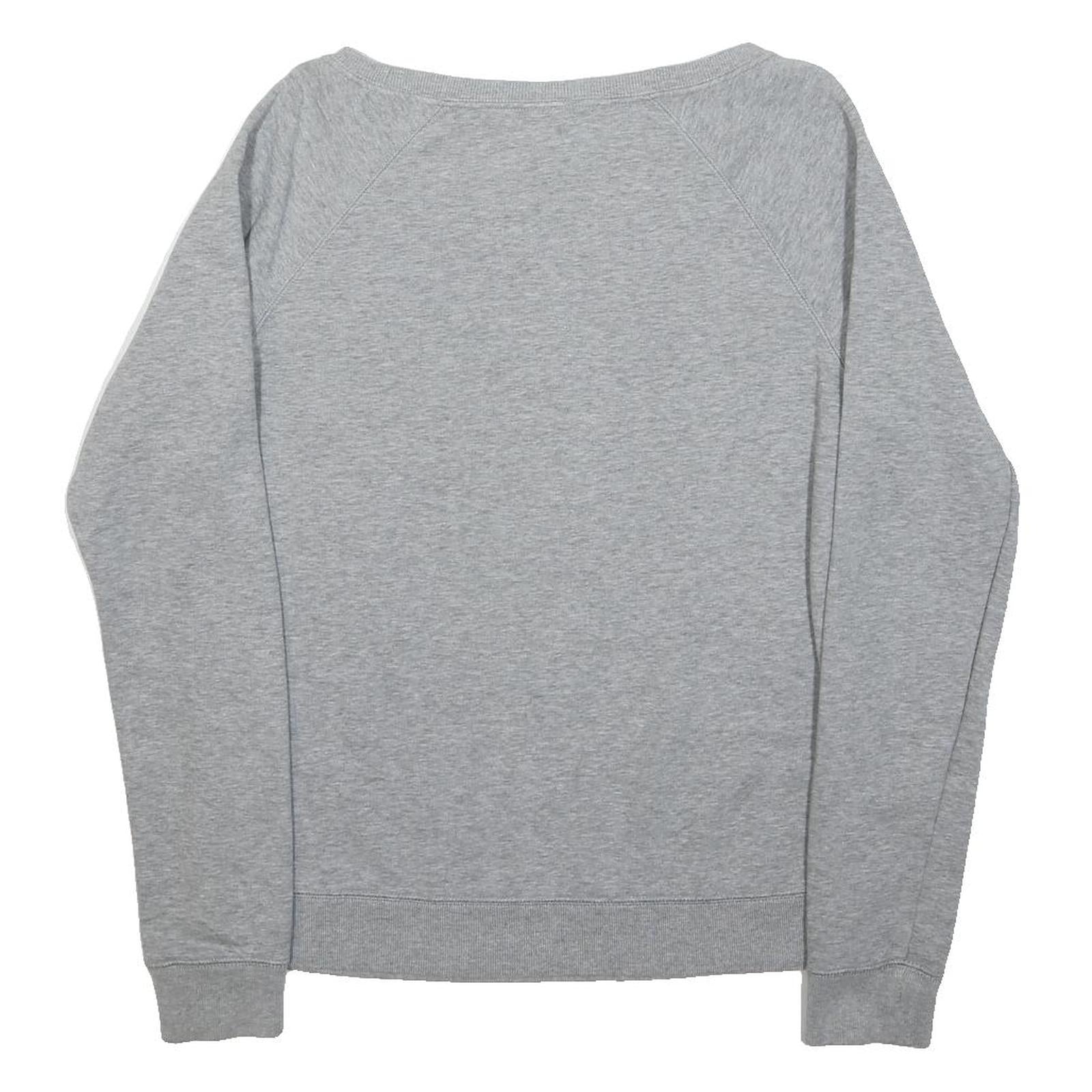 NIKE Womens Grey Sweatshirt Crew Neck S Cotton Blend Logo Print Casual