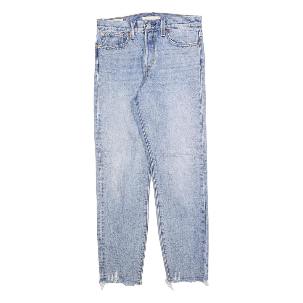 LEVI'S Womens Light Blue Regular Straight Denim Raw Hem W27 L27 Casual Jeans