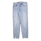 LEVI'S Womens Light Blue Regular Straight Denim Raw Hem W27 L27 Casual Jeans