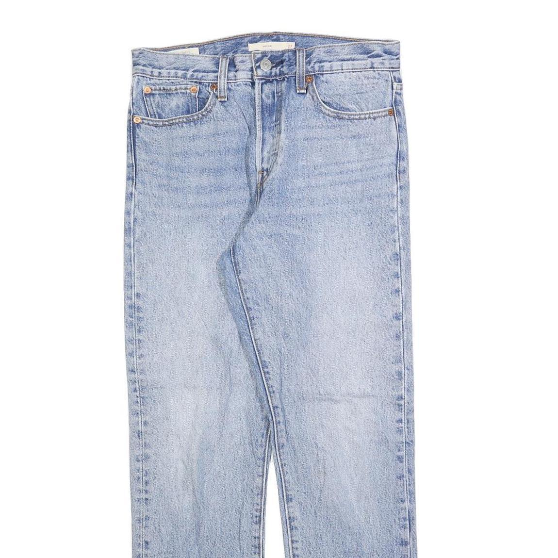 LEVI'S Womens Light Blue Regular Straight Denim Raw Hem W27 L27 Casual Jeans