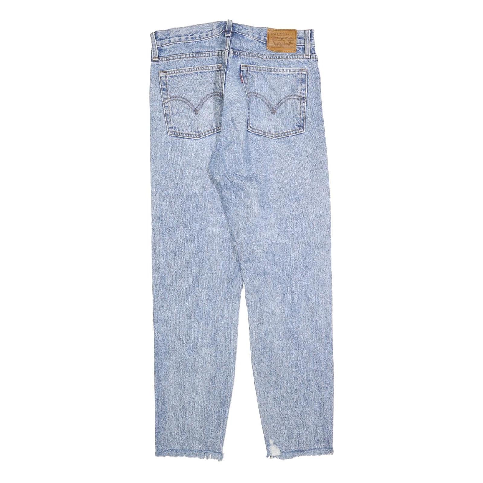 LEVI'S Womens Light Blue Regular Straight Denim Raw Hem W27 L27 Casual Jeans