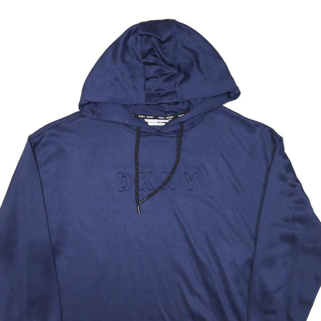 DKNY Mens Navy Blue Hoodie M Polyester Blend Casual Pullover Sweatshirt
