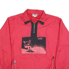 THE BEST Mens Red Zip Jacket XL Polyester Blend Plain Winter Lightweight