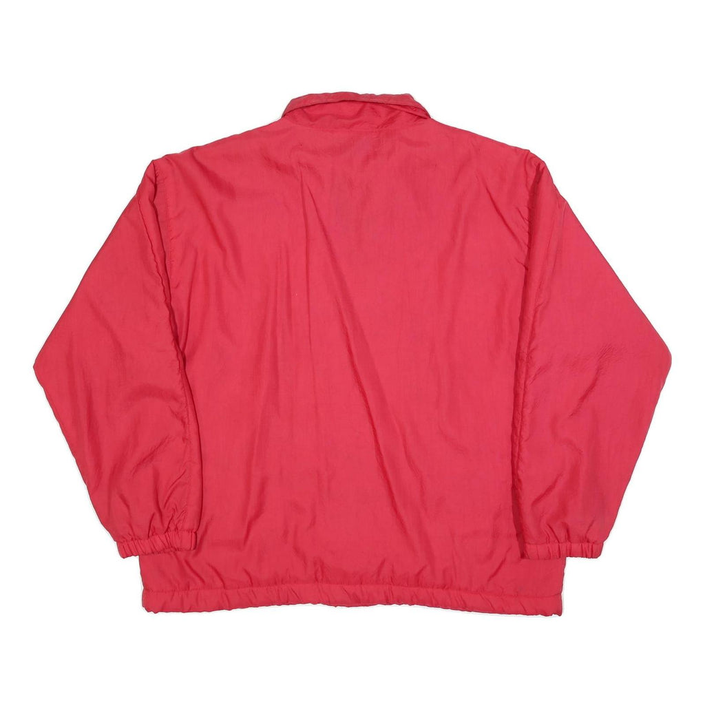 THE BEST Mens Red Zip Jacket XL Polyester Blend Plain Winter Lightweight