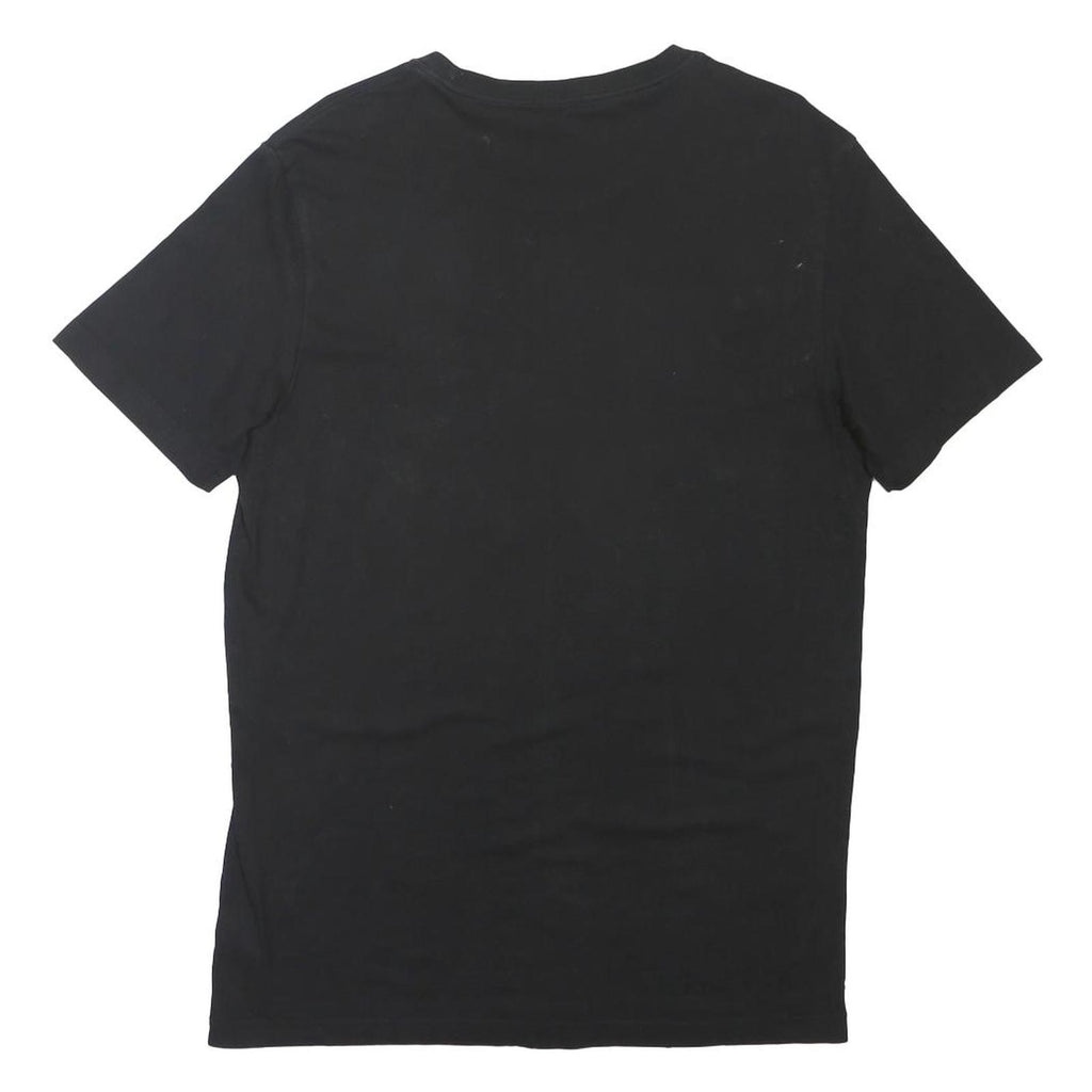 CK JEANS Mens Black Cotton Blend Crew Neck Short Sleeve Top L Logo Print