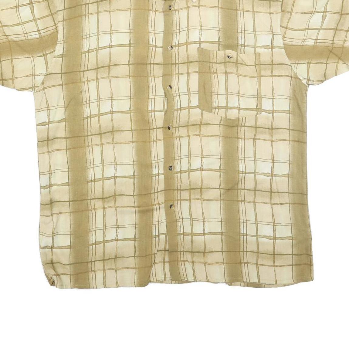 AUTHENTIC CLOTHING CO Mens Beige & Cream Checked Shirt XL Casual Cotton Blend