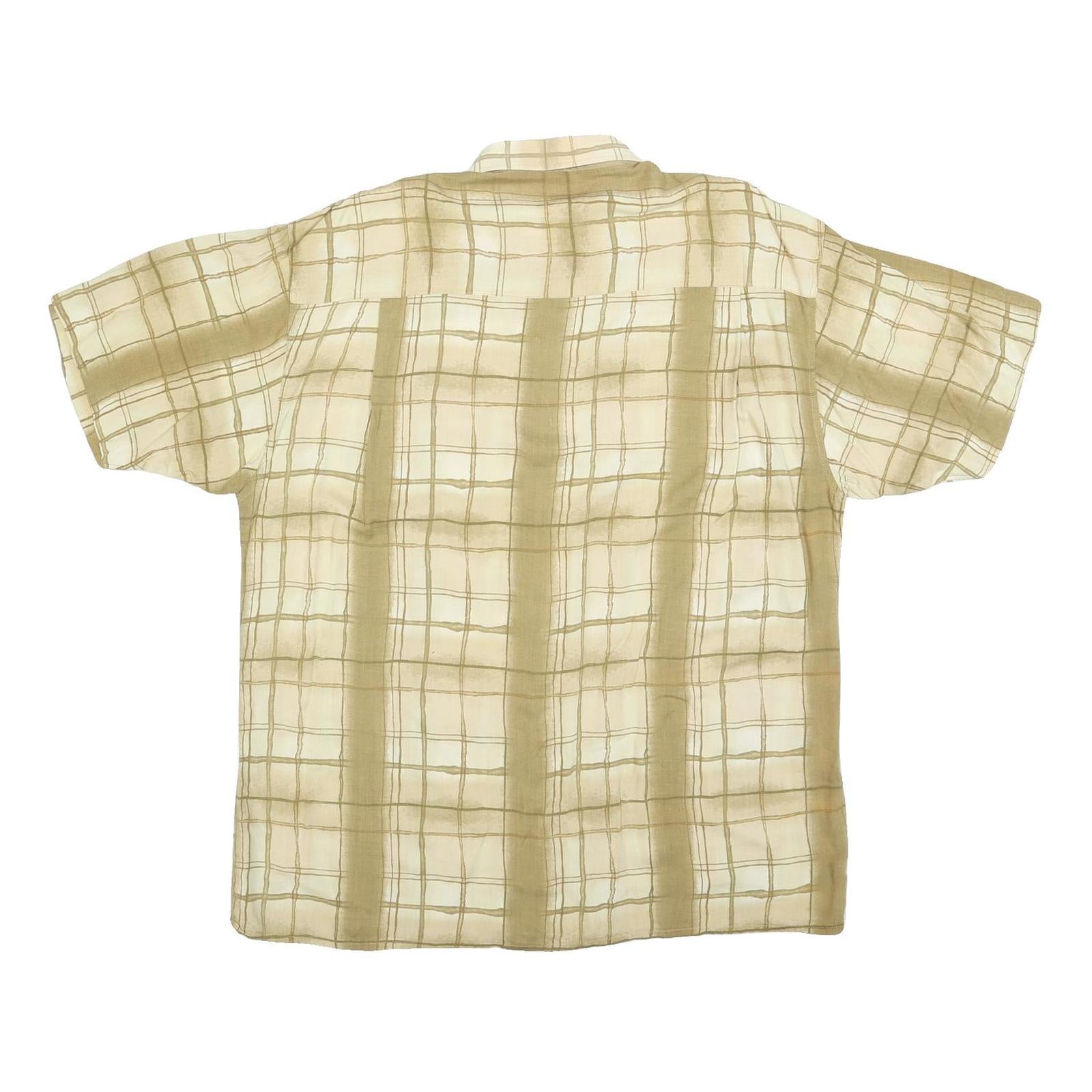 AUTHENTIC CLOTHING CO Mens Beige & Cream Checked Shirt XL Casual Cotton Blend