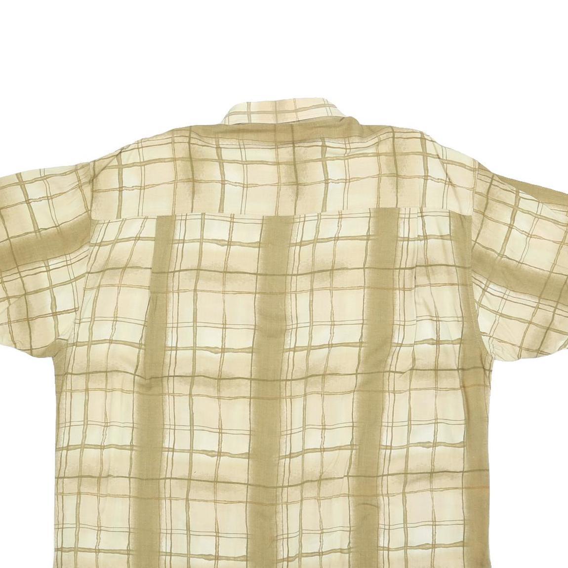 AUTHENTIC CLOTHING CO Mens Beige & Cream Checked Shirt XL Casual Cotton Blend