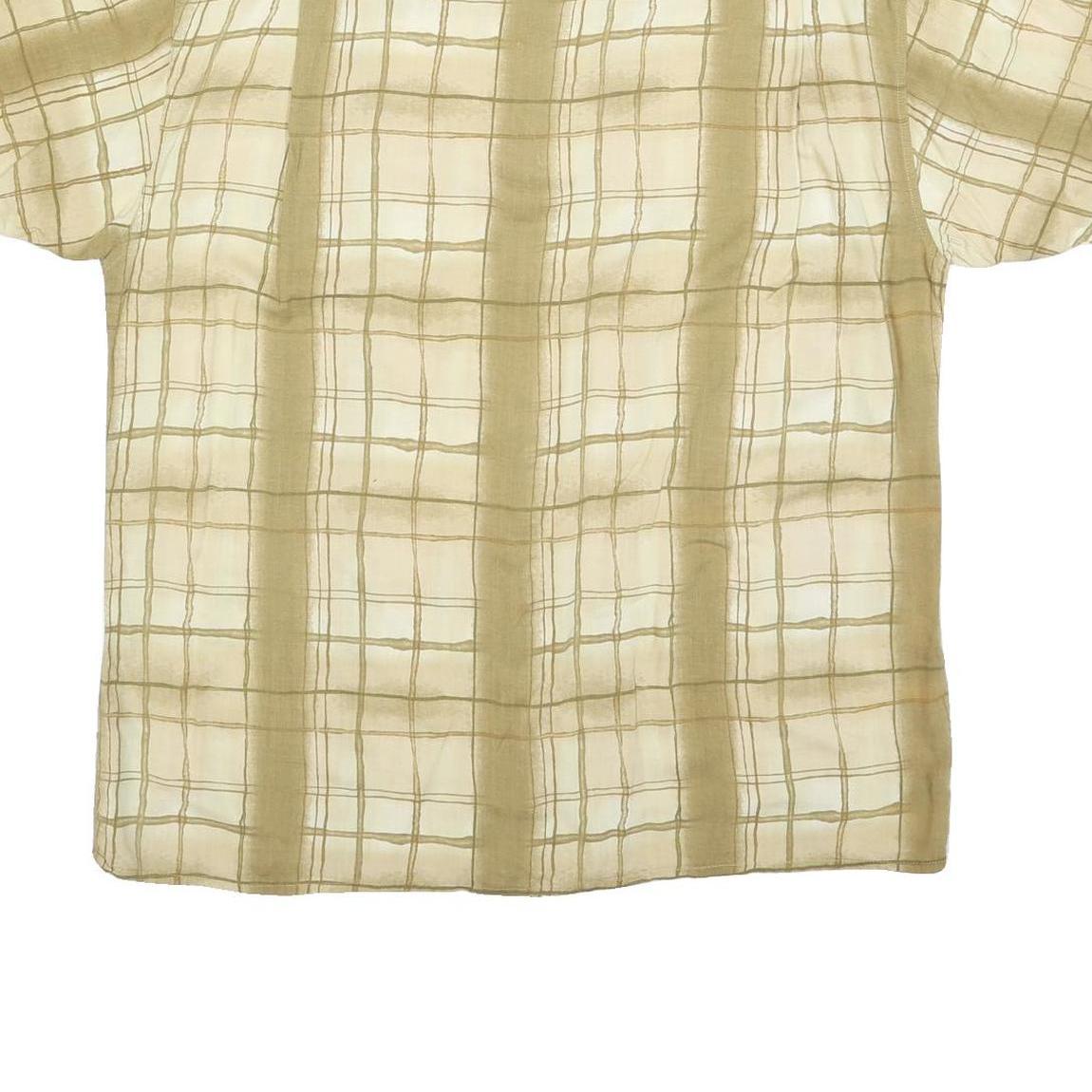 AUTHENTIC CLOTHING CO Mens Beige & Cream Checked Shirt XL Casual Cotton Blend