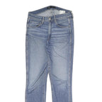 NYC Mens Slim Blue Jeans Denim Light W28 L27 Raw Hem Zip Closure