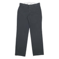 DICKIES Womens Cotton Blend Black Regular Straight Trousers W32 L32 Zip Closure