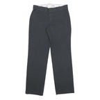 DICKIES Womens Cotton Blend Black Regular Straight Trousers W32 L32 Zip Closure