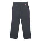 DICKIES Womens Cotton Blend Black Regular Straight Trousers W32 L32 Zip Closure