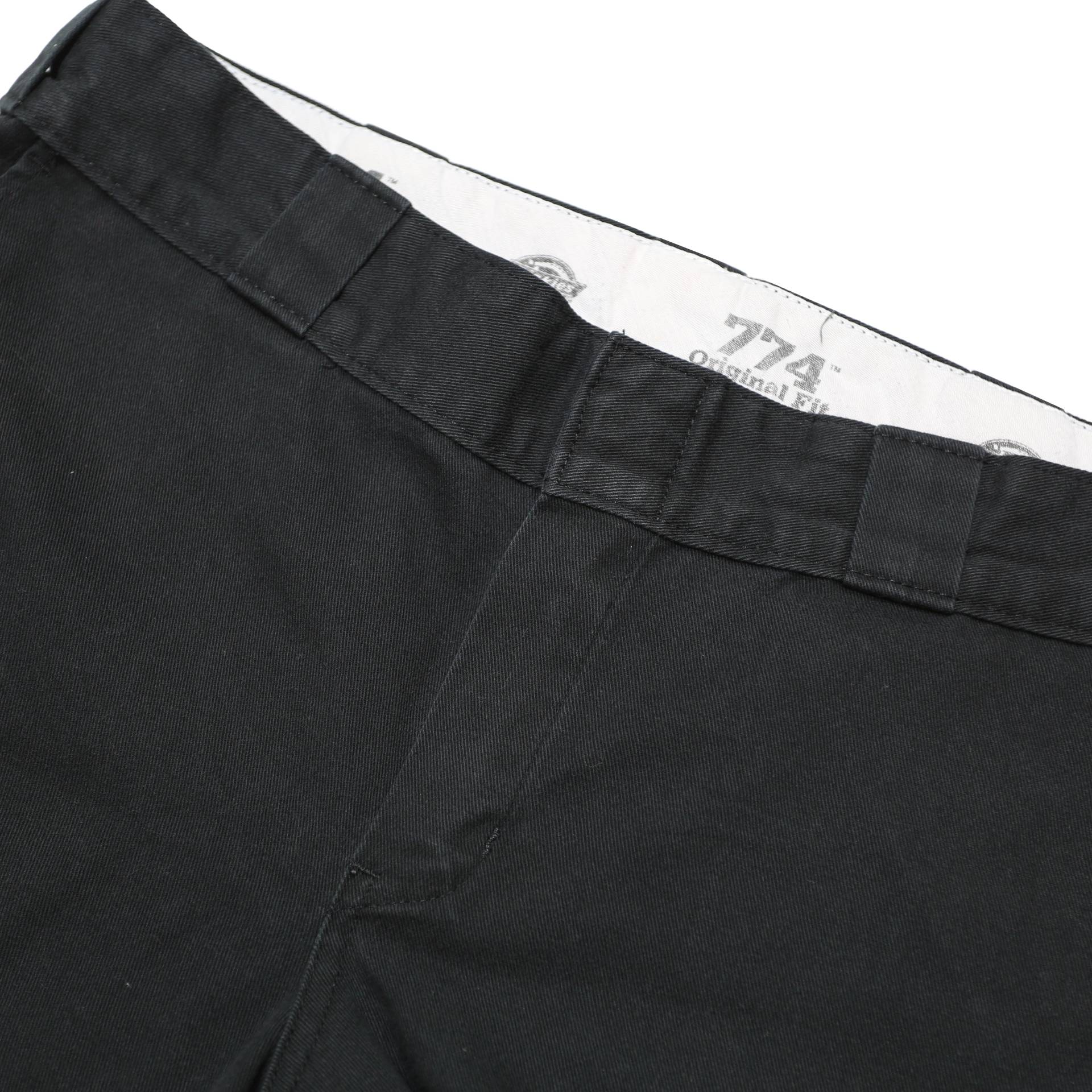 DICKIES Womens Cotton Blend Black Regular Straight Trousers W32 L32 Zip Closure