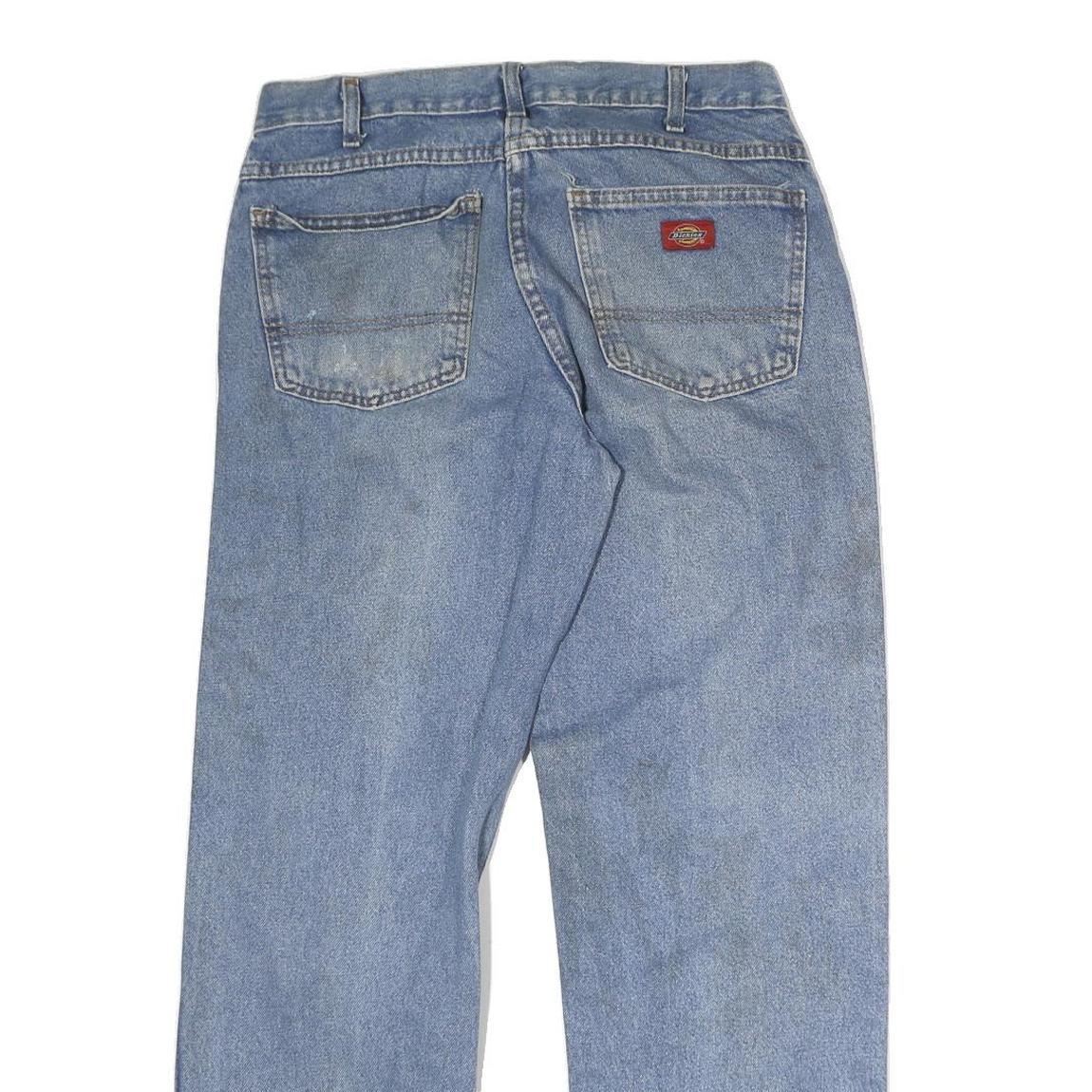 DICKIES Mens Jeans Blue Regular Straight Denim Light W30 L29 Classic Zip Cotton