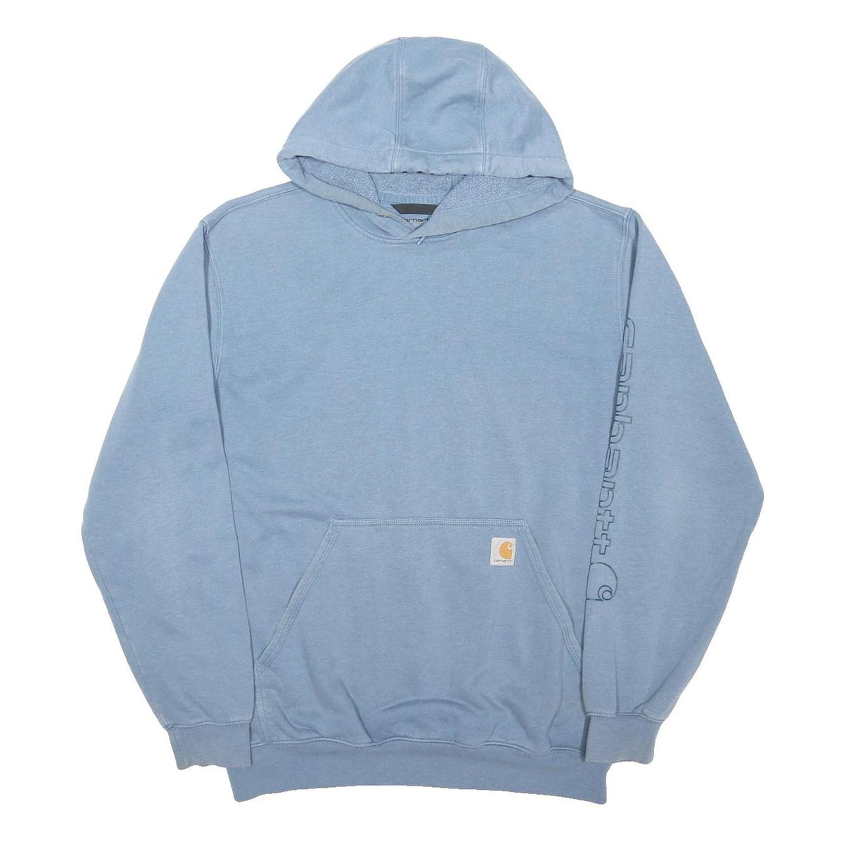 CARHARTT Mens Blue Hoodie M Cotton Blend Pullover Workwear Casual Sweatshirt