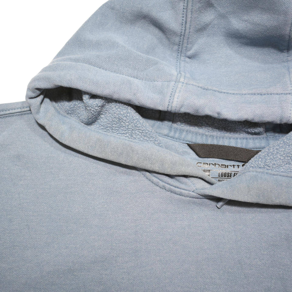 CARHARTT Mens Blue Hoodie M Cotton Blend Pullover Workwear Casual Sweatshirt