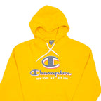 CHAMPION Womens Yellow Hoodie Pullover M