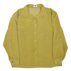 ARA MODEN Womens Yellow & Black Printed Shirt Long Sleeve Collared M Button