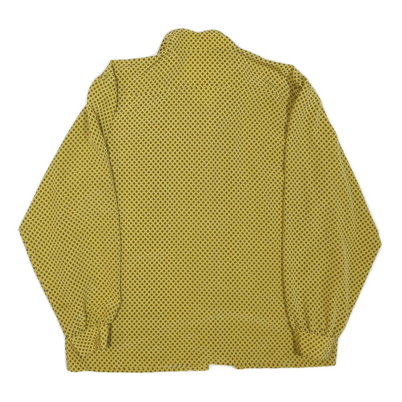 ARA MODEN Womens Yellow & Black Printed Shirt Long Sleeve Collared M Button