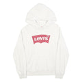 LEVI'S Mens White Hoodie S Cotton Blend Pullover Casual Sweatshirt