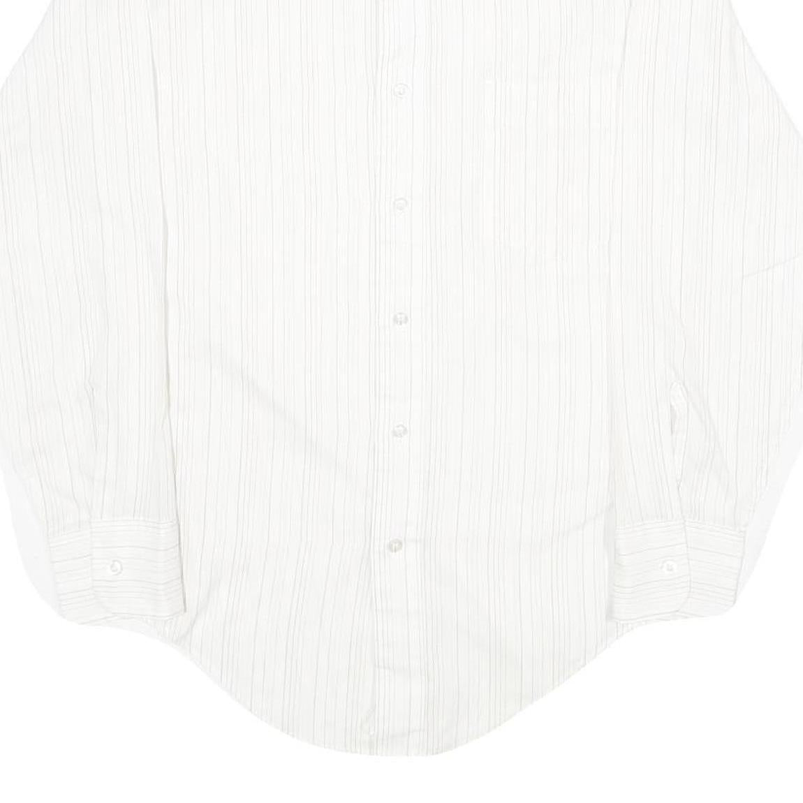 BRISTOL Mens White Shirt XS Classic Long Sleeve Button Formal Stripe